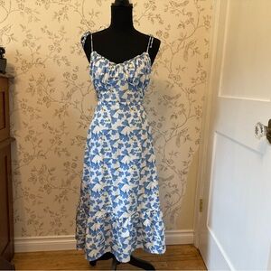 Floral Blue and White Women's Dress